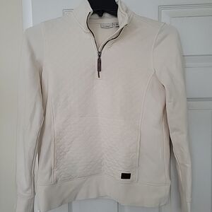 L.L. Bean Women's  Cream Half-Zip Sweater